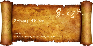 Zobay Éva névjegykártya